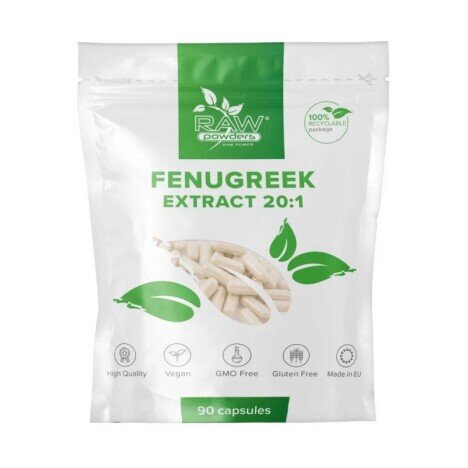 Fenugreek Extract 20:1 (50% Saponine) 65mg 90 Capsule, Raw Powders